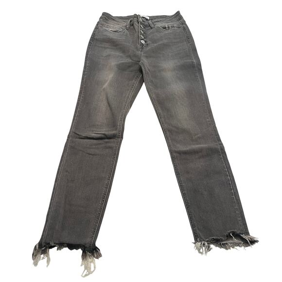 M1-19 FLYING MONKEY Women's Jeans Raw Hem Black Size 28 - Picture 1 of 7